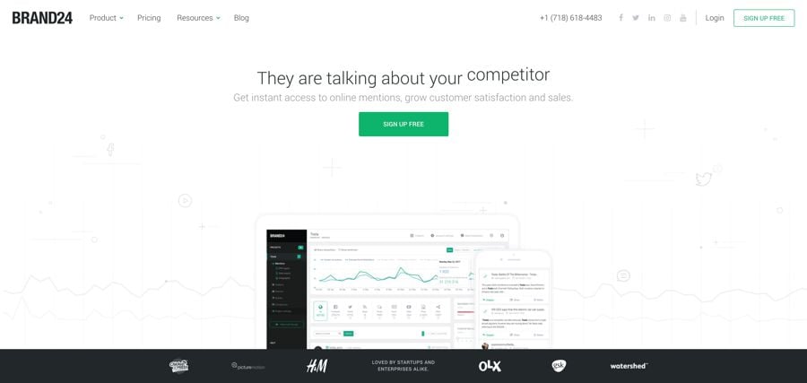social media listening tool by brand 24