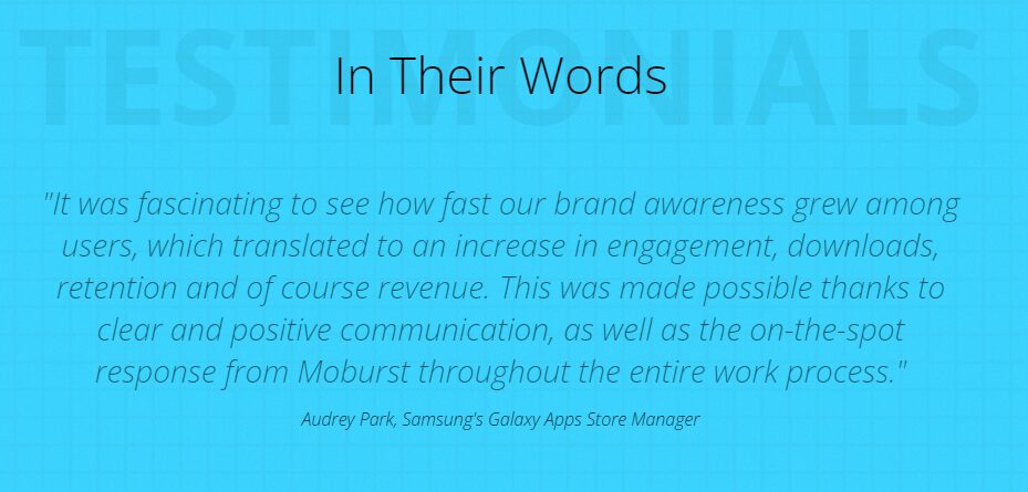 Client testimonial from Audrey Park 