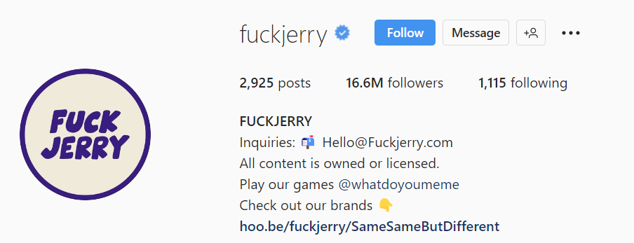 @fuckjerry instagram meme account