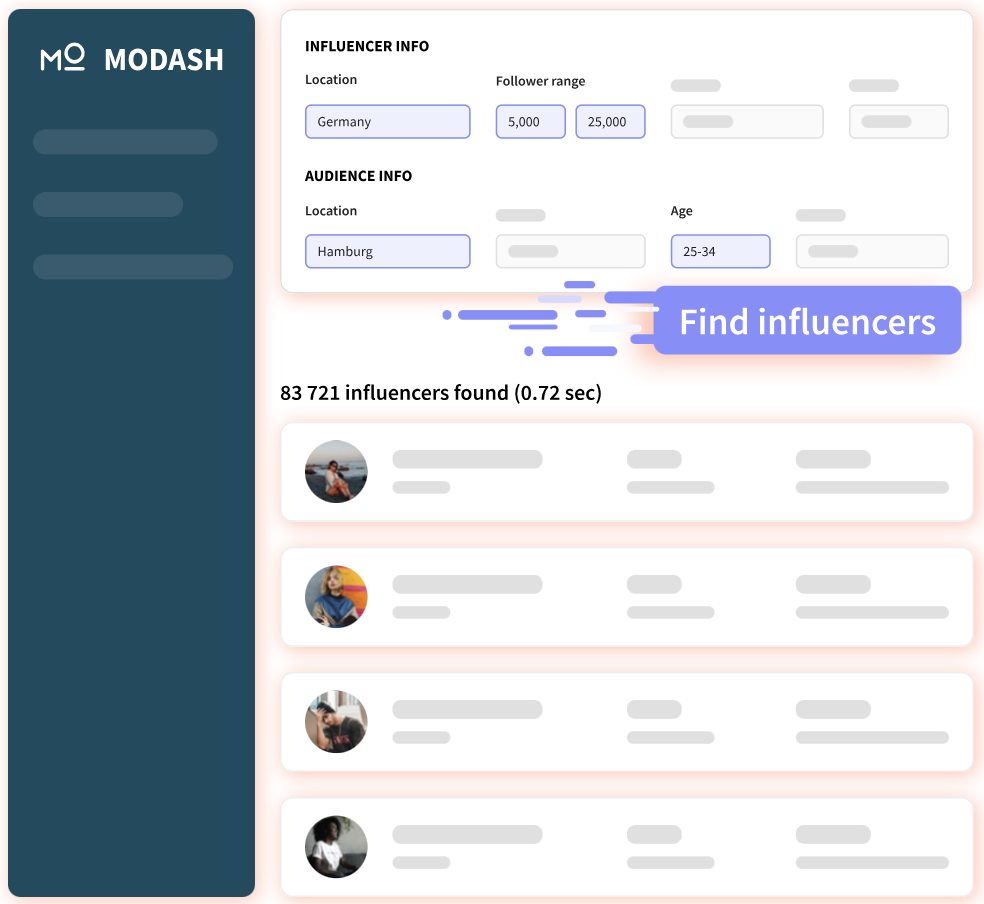 Modash discovery tool